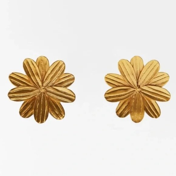 Zara FLOWER EARRINGS Limited edition NWT - Picture 3 of 6
